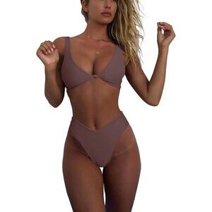 Women Bikini Set High Waist Thong Padded Push Up Swimsuit Beachwear